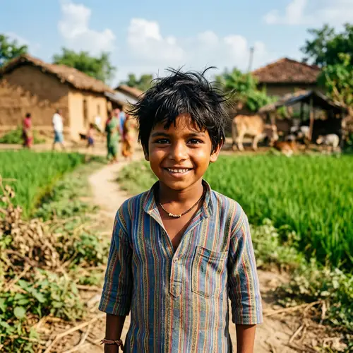 South Asian Village Boy | Colorful Traditional Clothing