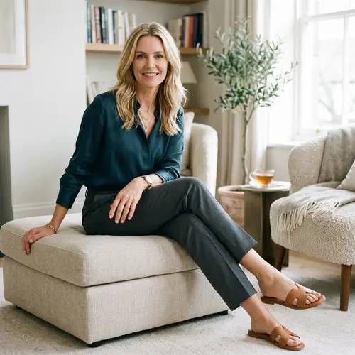 Sexy Mature Blonde Woman Showcasing Her Feet