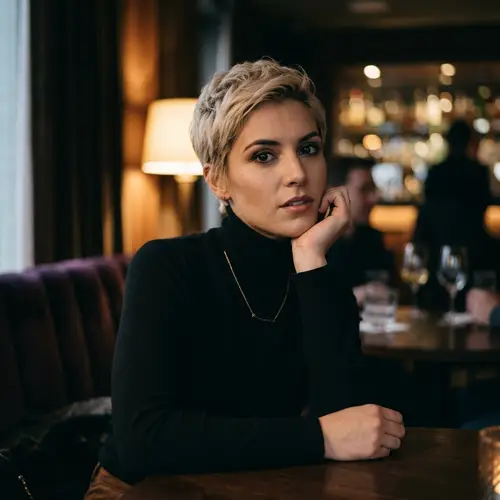Seductive Short-Haired Blonde Portrait