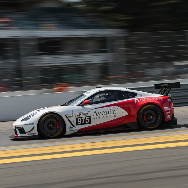 Red & White Fun Cup Car with Avenir Assurance Logo