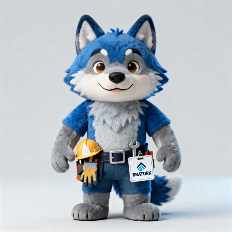 BRATORK Mascot Design: Friendly Wolf Concept