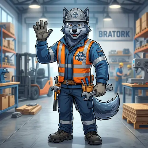 BRATORK Mascot Design: Friendly Wolf Concept