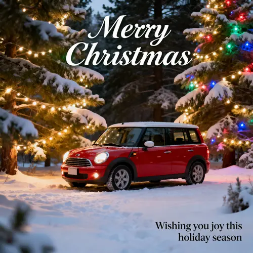 Festive Christmas Card Design for Mini Van
