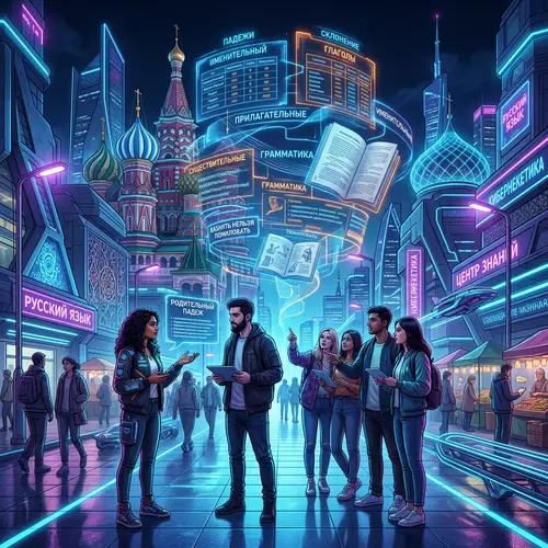 Futuristic Russian Grammar: Urban Holographic Learning