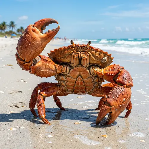 Muscular Crab with Exaggerated Features - Powerful and Humorous