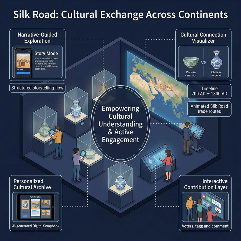 Silk Road: Cultural Exchange Infographic Poster Silk Road: Cultural Exchange Infographic Poster