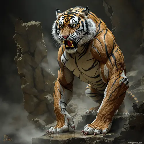 Human-Tiger Bodybuilding: Strength and Transformation