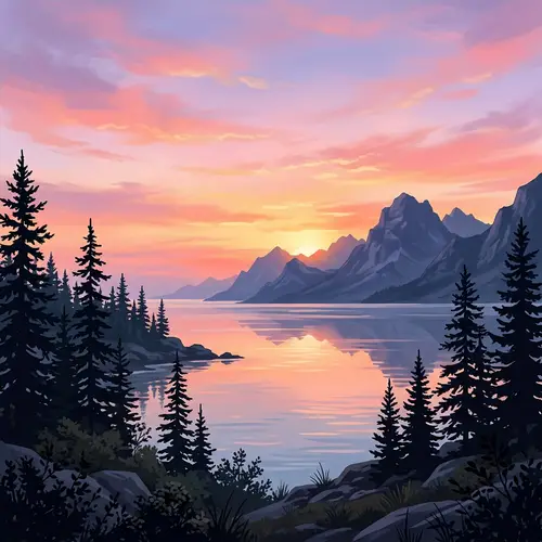 Tranquil Morning Sky Digital Illustration