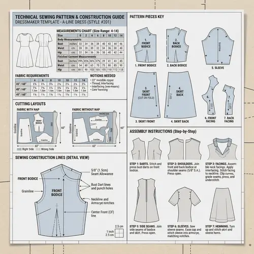 Professional Technical Sewing Patterns for DIY Projects