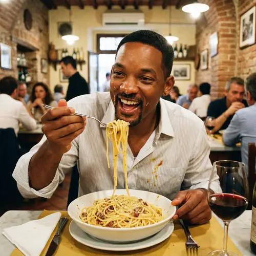 Will Smith Enjoying Pasta - Delicious Moments