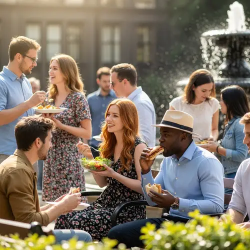 Enjoying Lunch Breaks: A Snapshot of People