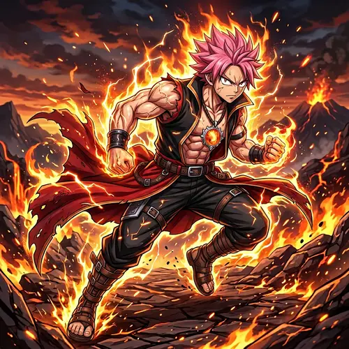 Natsu Dragneel: Anime-inspired Character with Spiky Pink Hair