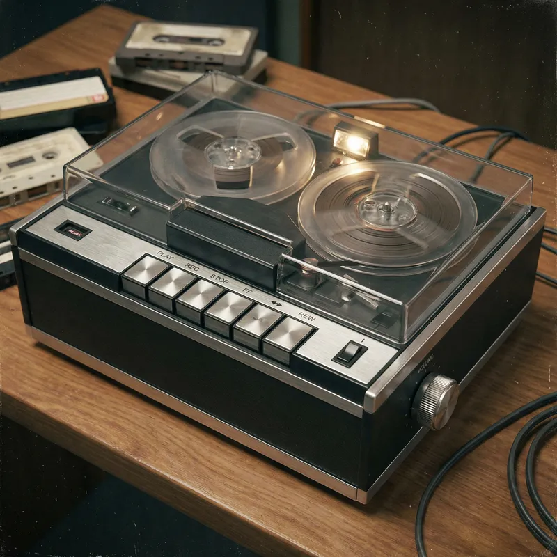 Vintage Black Tape Recorder | Minimalistic Cassette Player Vintage Black Tape Recorder | Minimalistic Cassette Player