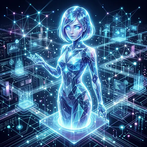 AI Entity Digital Art | Geometric Female Figure