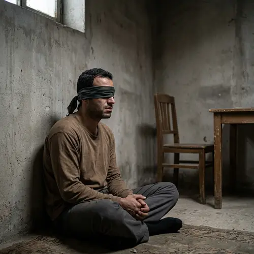 Middle-Eastern Man in Captivity - Tension and Uncertainty