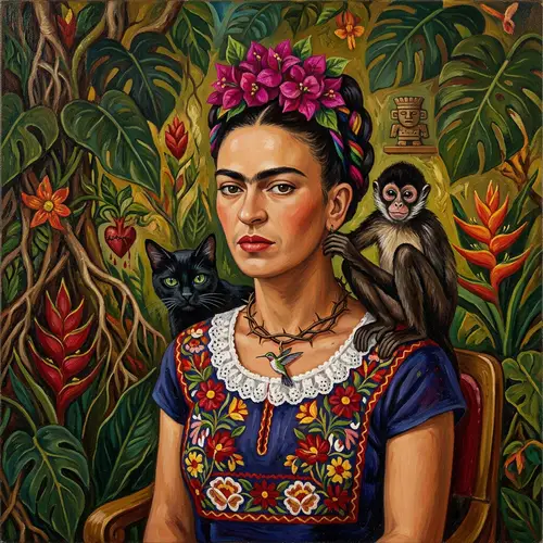 Frida Kahlo Inspired Painting Art