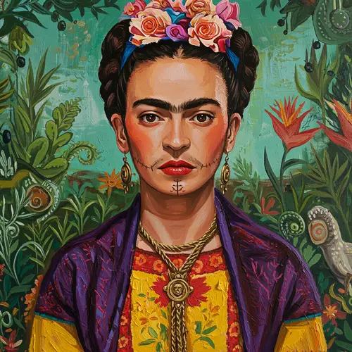 Frida Kahlo Inspired Painting Art
