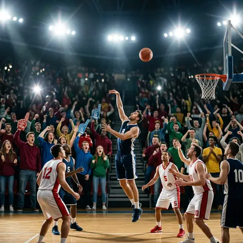 Intense NBA Basketball Showdown Under Stadium Lights