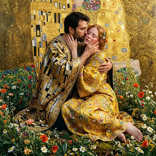 Superrealism Inspired by Klimt's Kiss