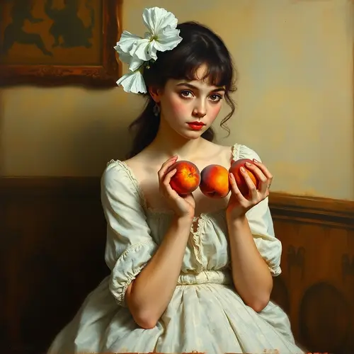 Girl with Peaches by Valentin Serov - Superrealism Art