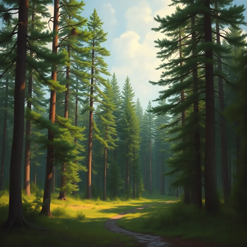 Morning in a Pine Forest Painting - Shishkin & Savitsky