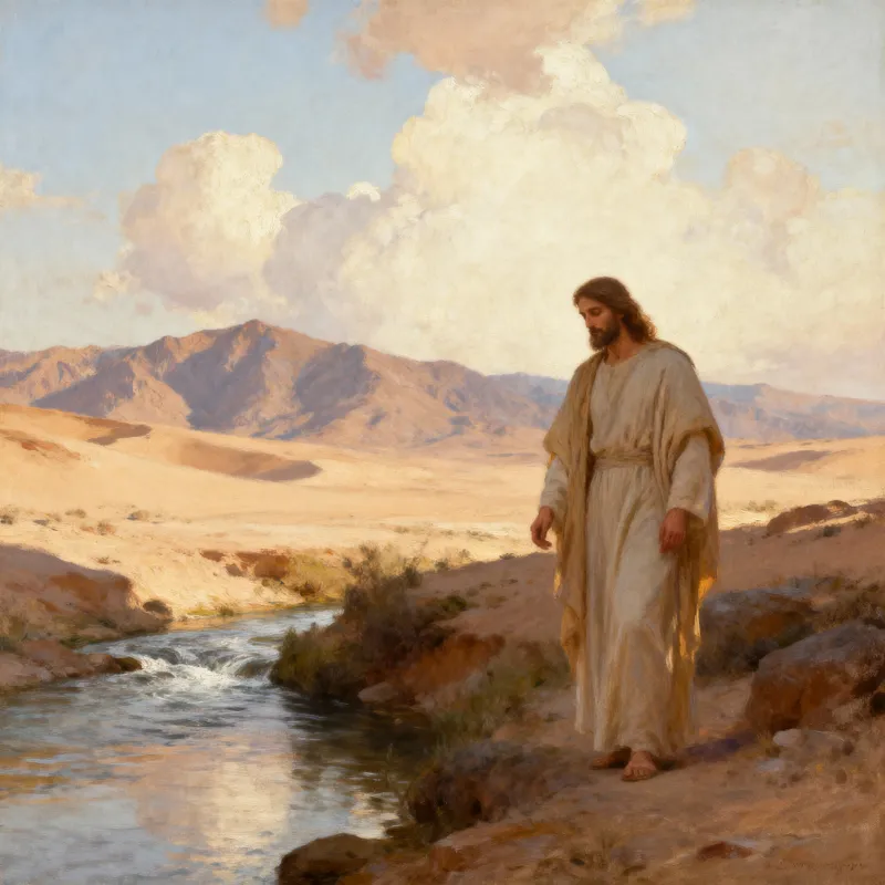 Serene Biblical Landscape Oil Painting Serene Biblical Landscape Oil Painting