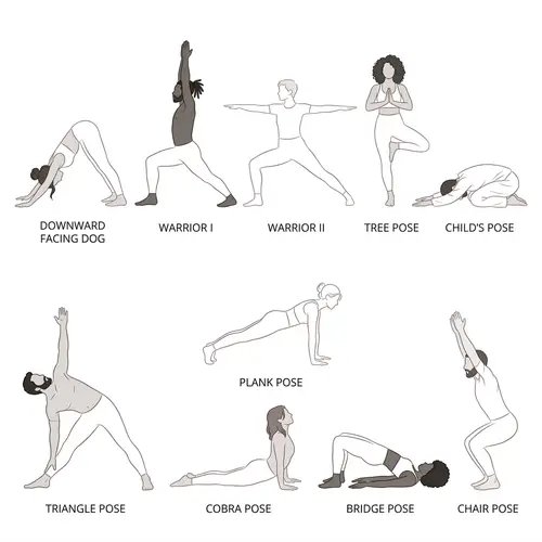 Minimalistic Yoga Poses Illustration