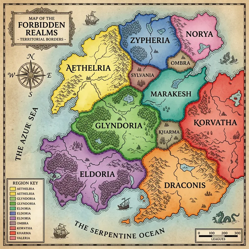 Colorful Global Borders Map Illustration