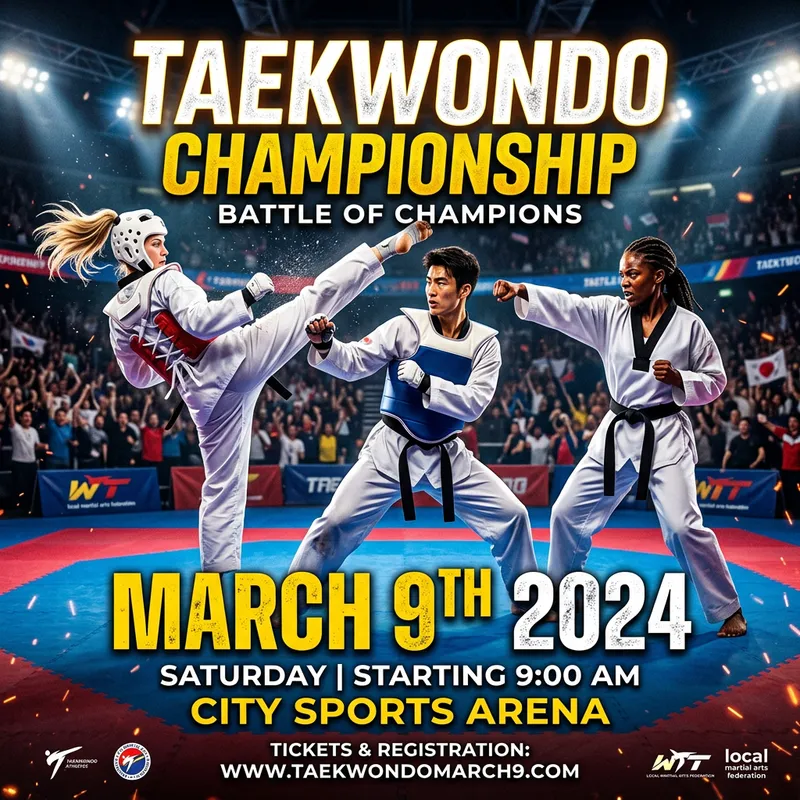 Diverse Taekwondo Competition on March 9th