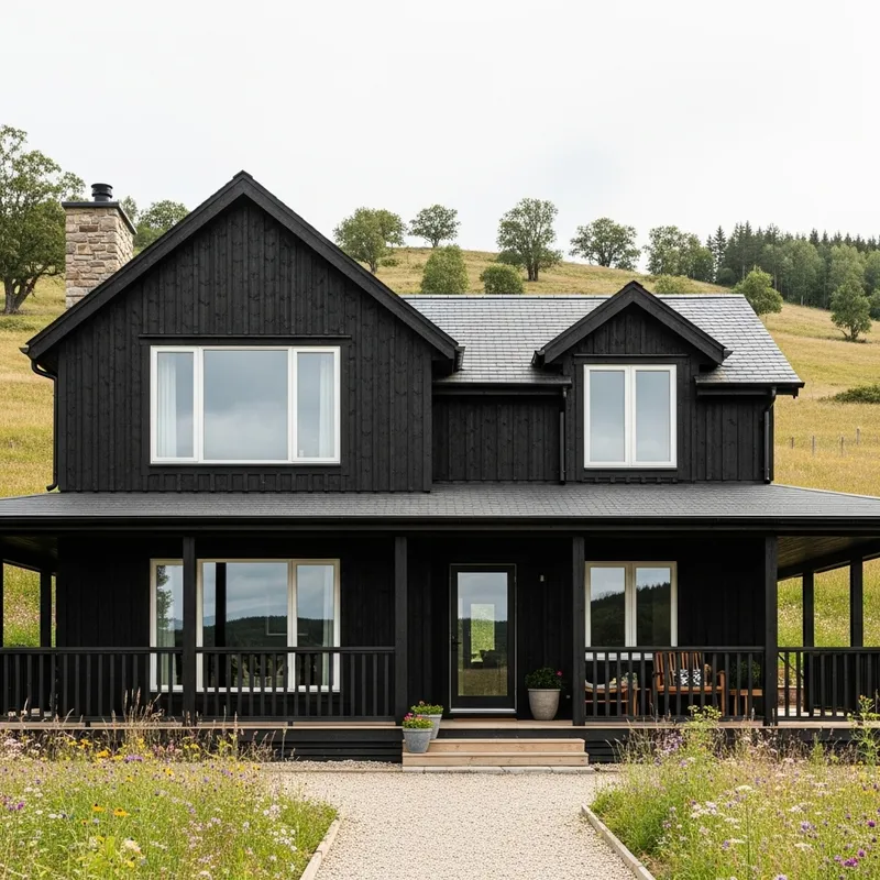 Charming Black Wood Country House