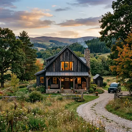 Charming Black Wood Country House