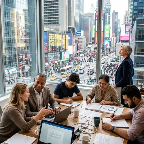 Collaboration in a Vibrant Cityscape