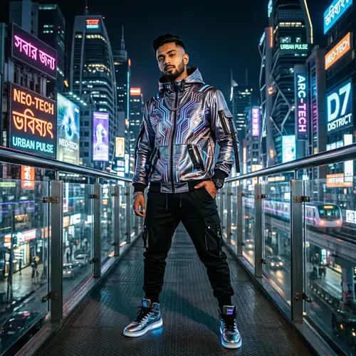 South Asian Hoodie Model | Urban Futuristic Fashion