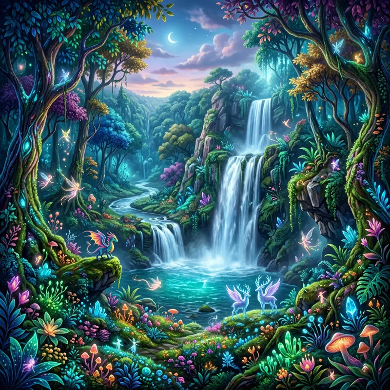 Spectacular Mystical Forest View | Hidden Waterfall & Vibrant Colors