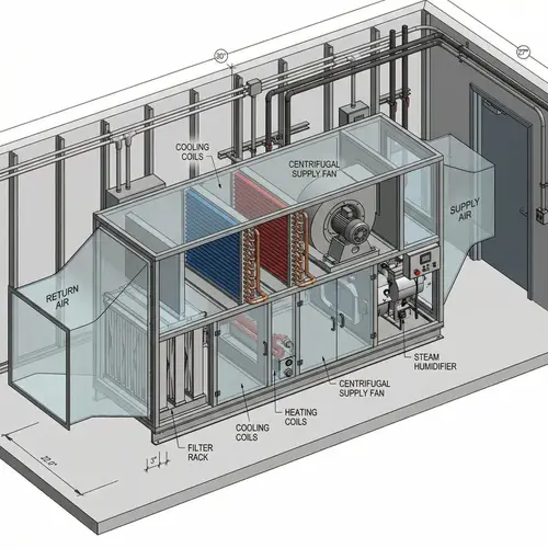 Detailed 3D Model of Air Handler Unit - Components Showcase