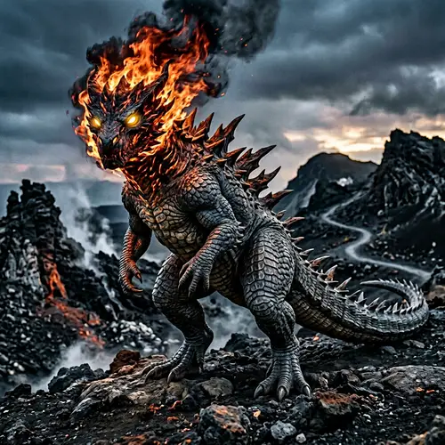 Realistic Milza - Dark Flame Creature Interpretation