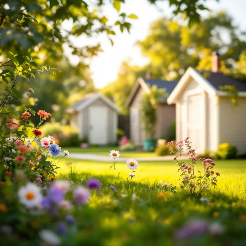 Charming Neighborhood Backyards: A Summer Day
