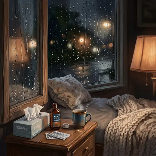 Cozy Bedroom Bliss: Raindrops on the Window