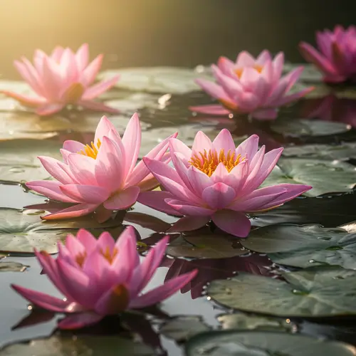 Serene Lotus Flowers in Vibrant Colors