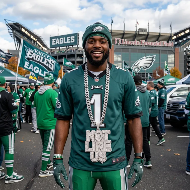 Philadelphia Eagles Uniform & NOT LIKE US Chain