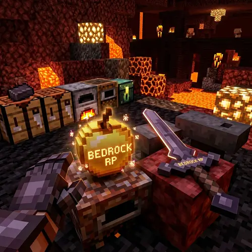 Golden Apple Netherite Sword - Minecraft Style