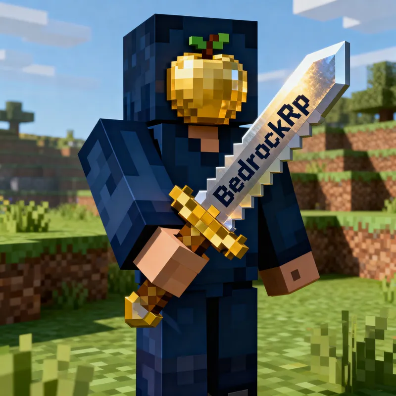 Golden Apple Netherite Sword - Minecraft Style
