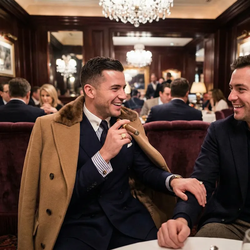 Alpha-Male Greek Tycoon Dining in Luxury