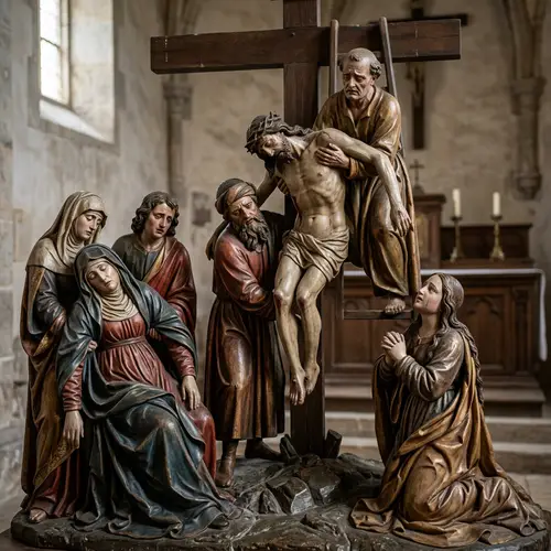 Sorrowful Descent from the Cross Sculpture