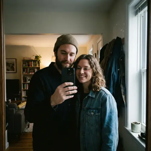 Realistic iPhone 15 Mirror Photo of Us