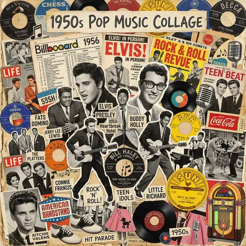 1950's Pop Music Collage - Retro Vibes