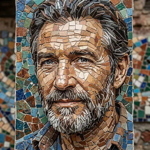 Mosaic Man Face Art | Unique Tile Design