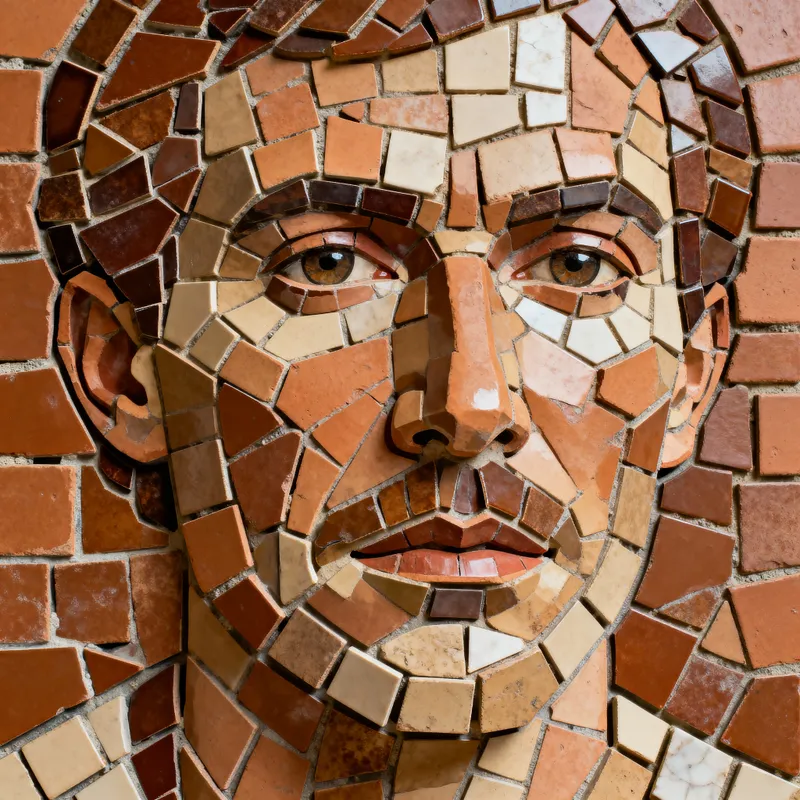 Mosaic Man Face Art | Unique Tile Design