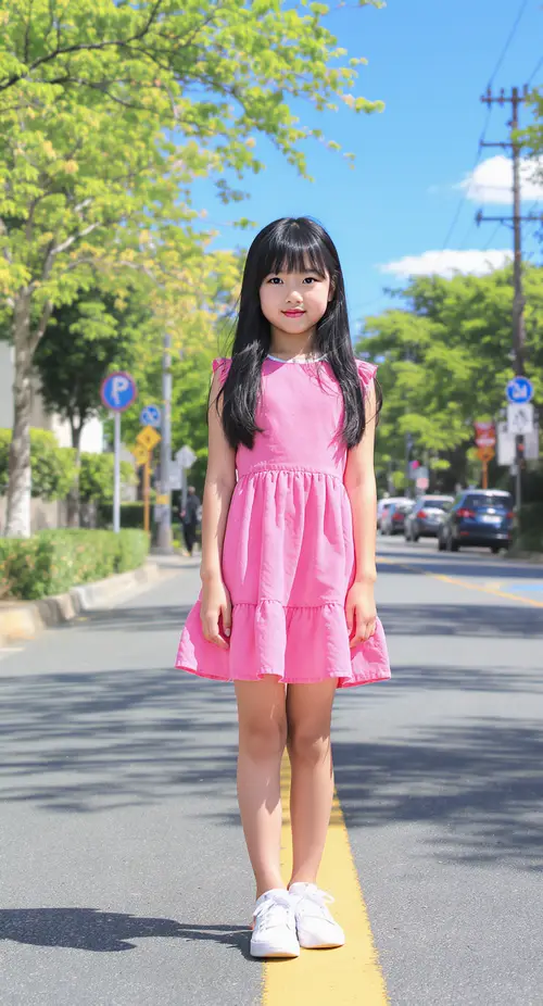 11-Year-Old Girl on a Sunny Day