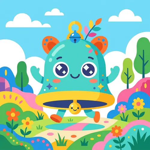 Cute Bell Monster: Vibrant, Friendly & Charming Design
